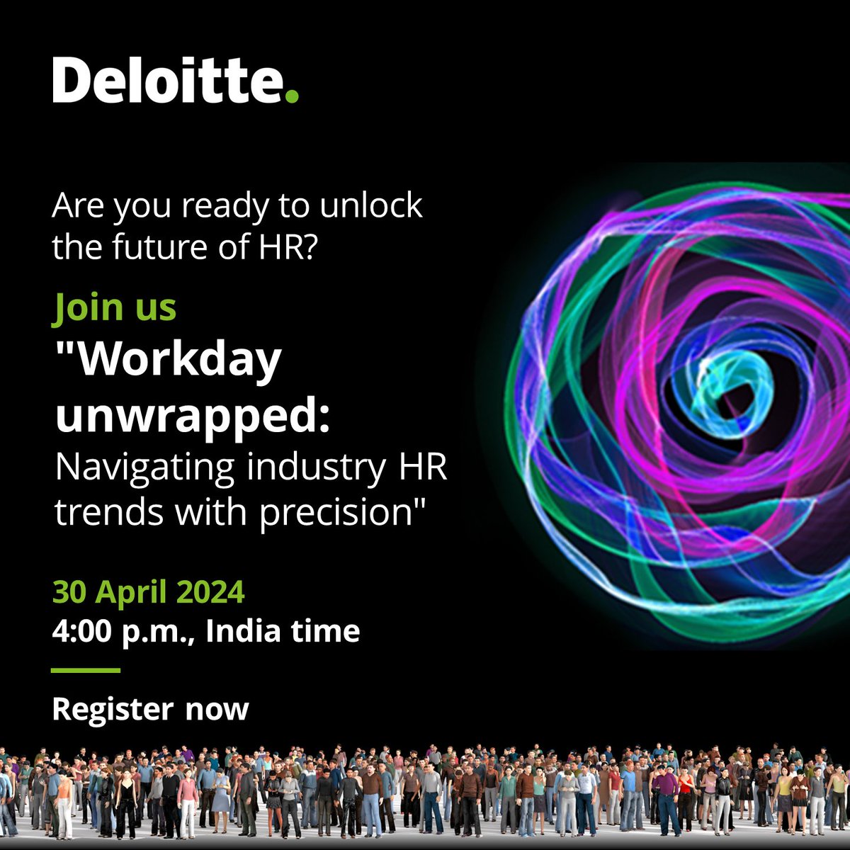 Get ready to elevate your HR game with our HR eminence session, 'Workday unwrapped: Navigating industry HR trends with precision,' on 30 April 2024 at 4:00 p.m., India time. 

Register today: deloi.tt/3Uya8T8

#HR #FutureOfHR #WorkdayUnwrapped #HRtrends