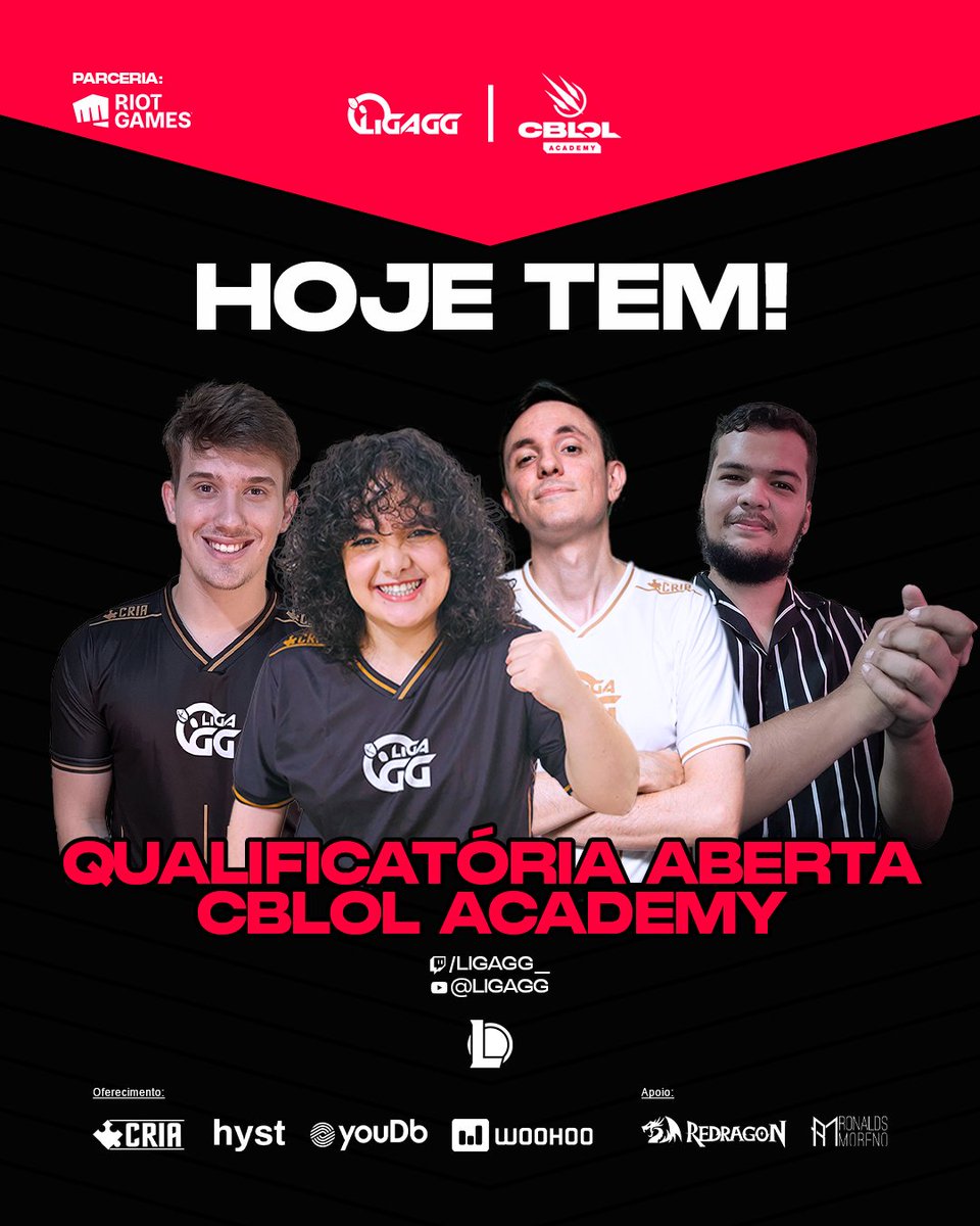 VAI COMEÇAR, a última chance para chegar no <a href="/CBLOL/">EscolheEuPls</a> Academy.

Na voz de <a href="/JensenCaster/">Jensen ⚜️</a> @WOLFERLOL1 <a href="/Preminoslol/">Preminos</a> e <a href="/golfinzin/">LOUD Golfin</a> 

Venham acompanhar, o que pode ser, THE LAST CHANCE.

📺 twitch.tv/ligagg_ 
📺 youtube.com/@ligagg