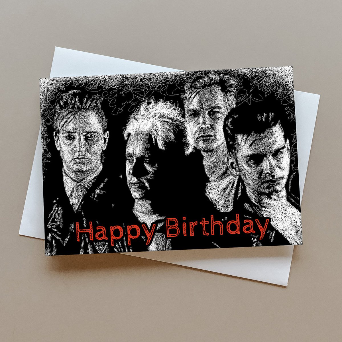 DM inspired birthday card, greeting card for new wave music fans, music birthday gift, Dave Gahan, Martin Gore, Depeche Mode, goth card tuppu.net/72ad0c24 #Artwork #GreetingCards #GiftIdeas #BlackCelebration