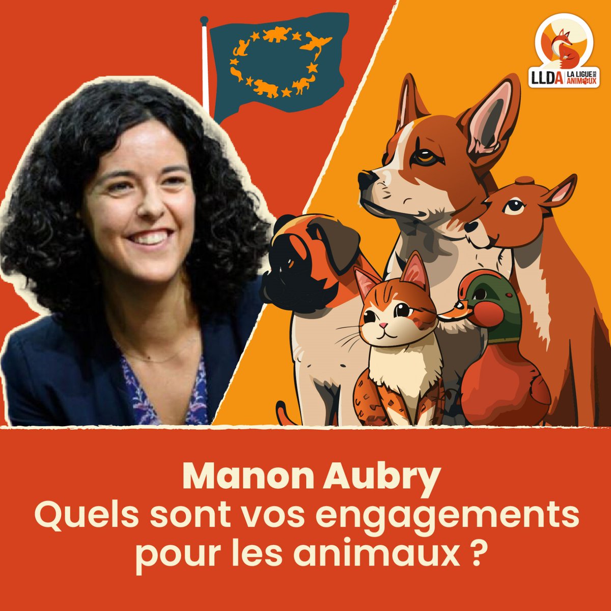 La Ligue Des Animaux demande à @ManonAubryFr de se positionner sur la condition animale en remplissant notre charte. Quels sont vos engagements pour les animaux ? #ElectionsEuropéennes2024