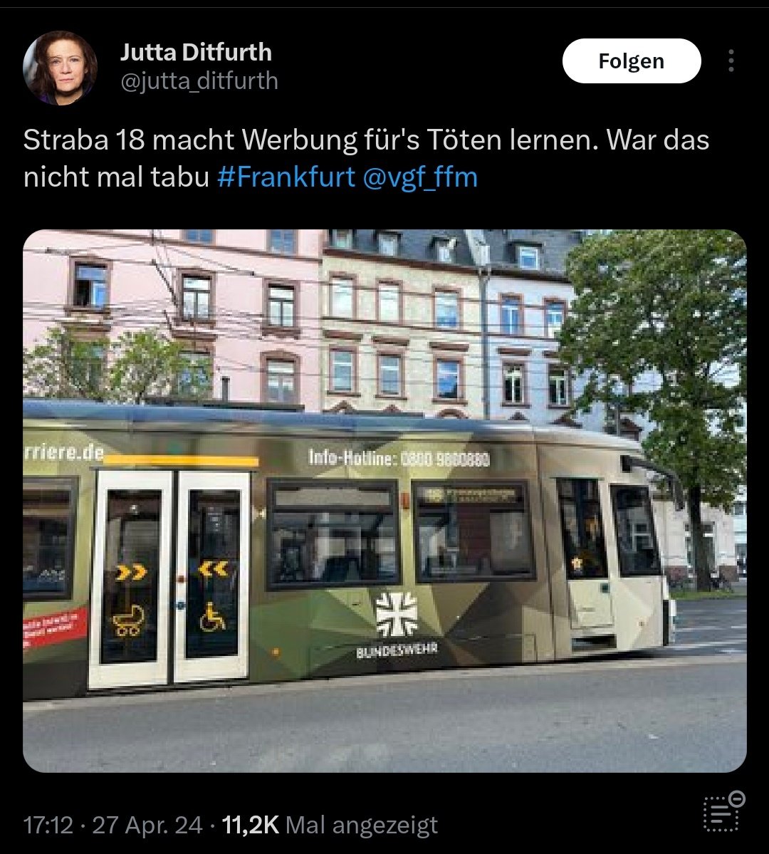 Das ist Jutta.Jutta hat keine Ahnung, was die Aufgaben der Bundeswehr sind. Sei nicht wie Jutta.