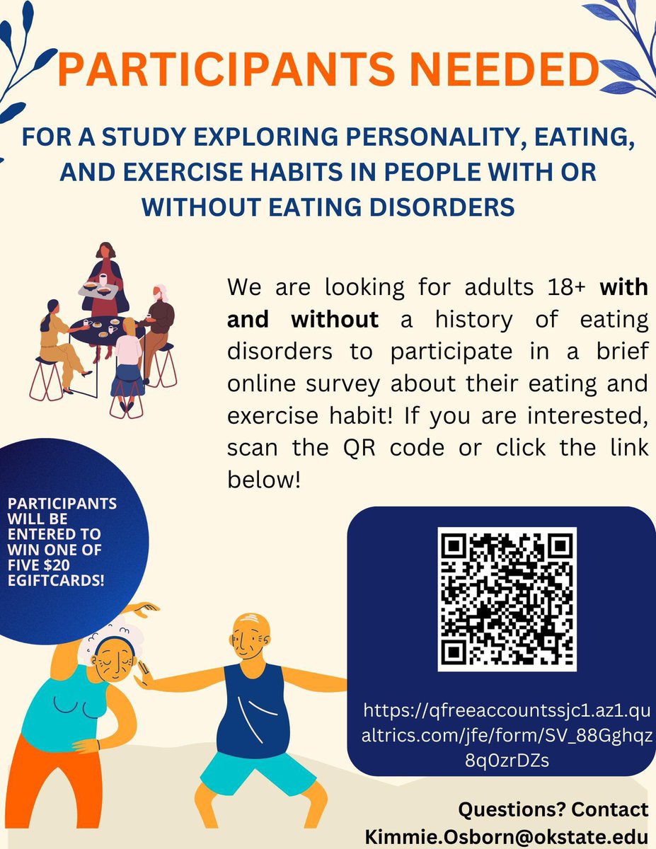 Hi everyone! I’m at the tail end of recruiting for my dissertation looking at personality, interpersonal interactions, & eating disorder symptoms. If you have a spare 15-20 minutes to help a grad student out, please follow the link below! People