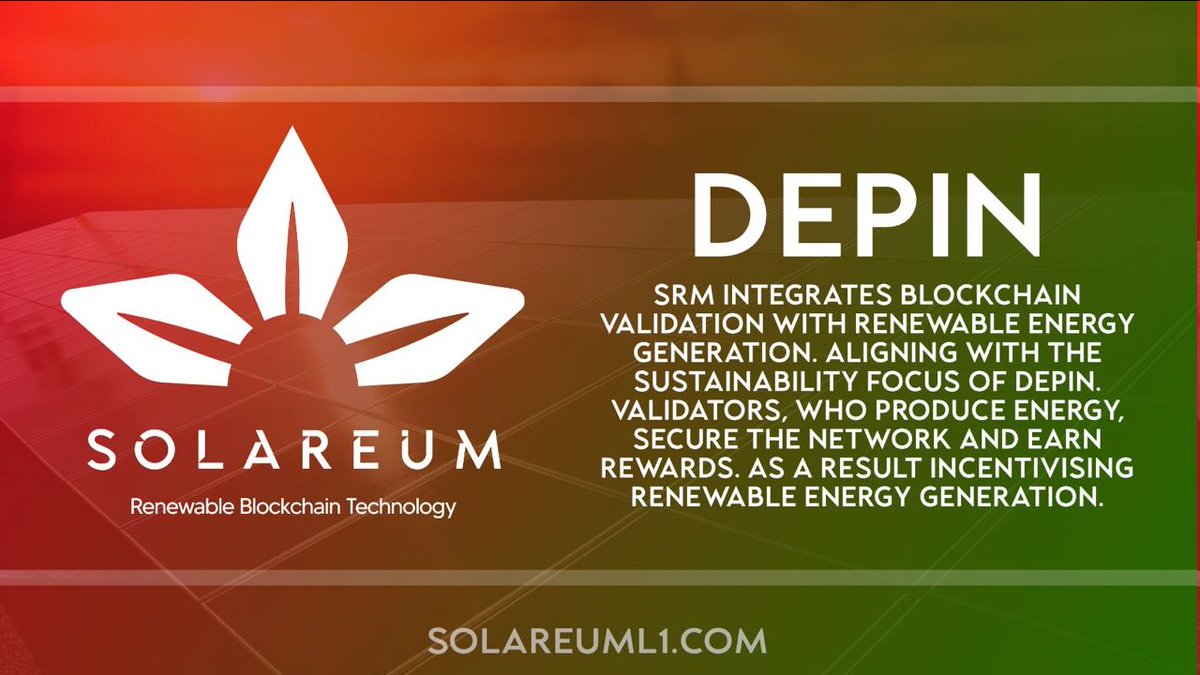 @ourcryptotalk Fascinating list fam! #DePIN opens doors to groundbreaking research. Imagine the possibilities when decentralized power, like that of @SolareumChain's $SRM also a depin narrative gem, contributes to a sustainable and eco-friendly future 🌱💡 #SustainableTech