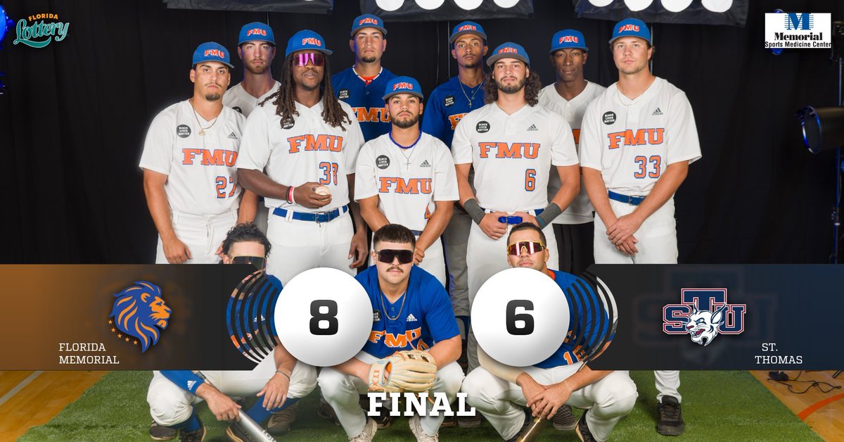 FINAL | Regular Season Finale @BaseballFmu 8 @STU_Athletics 6 #FMU baseball caps off the 2024 season with a victory in the regular season finale over the Bobcats! @FLMemorialUniv @floridalottery #fmu #floridamemorial #hbcu #baseball #FundingFutures 🦁 ⚾️