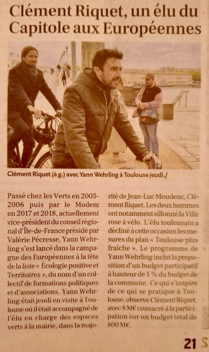 YannWehrling's tweet photo. Merci @C_Riquet pour cette ballade dans cette belle ville de Toulouse @ecoloterr2024 https://t.co/W7MgiWPuOl