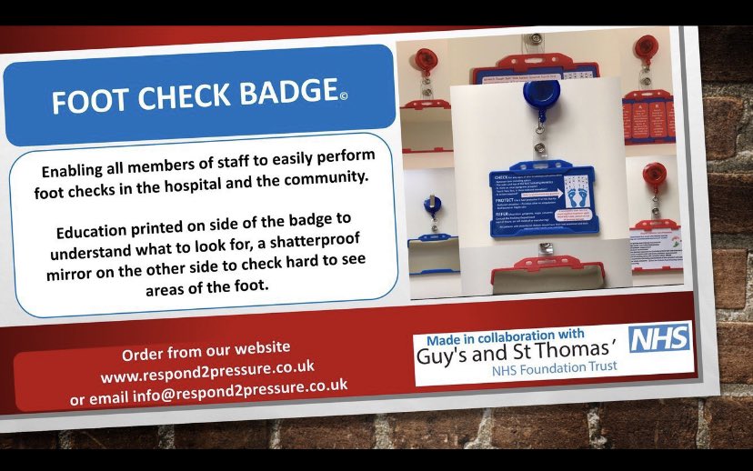 Foot ulcers can be painful and dangerous, but prevention is key. Our Check Protect Refer badges include a shatterproof mirror, making daily foot checks easy and safe. Take control of foot health! 👣 #FootHealth #UlcerPrevention #cprforfeet #stopthepressure