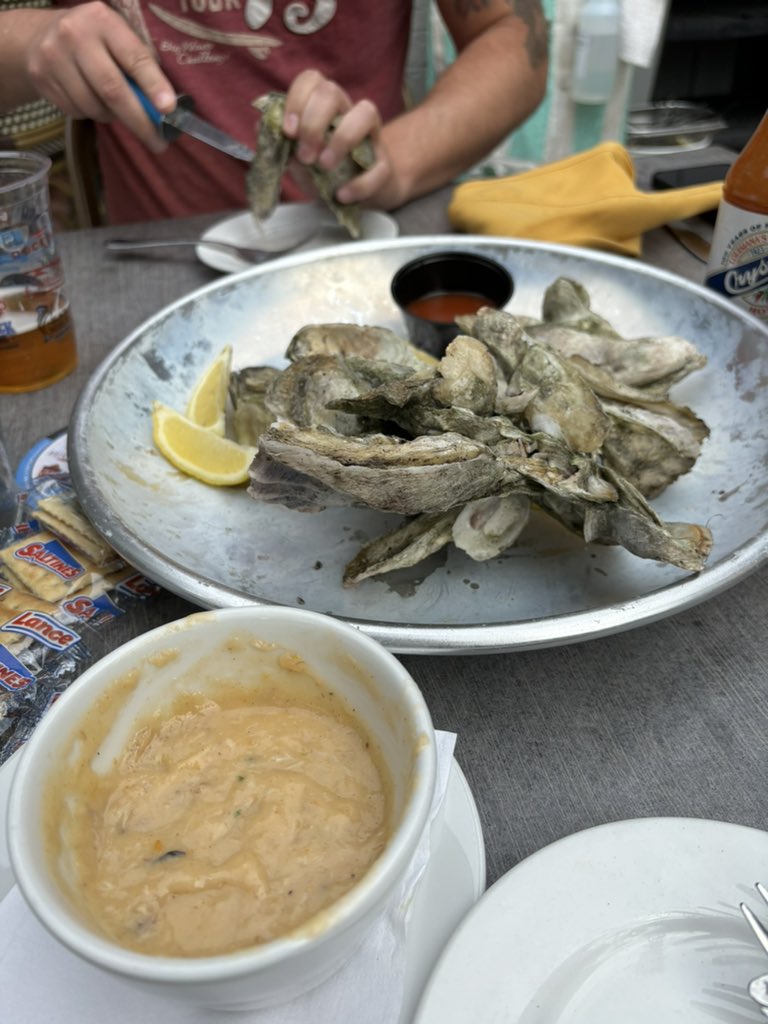 Doesn’t get much better than she crab soup and roasted oysters 😘