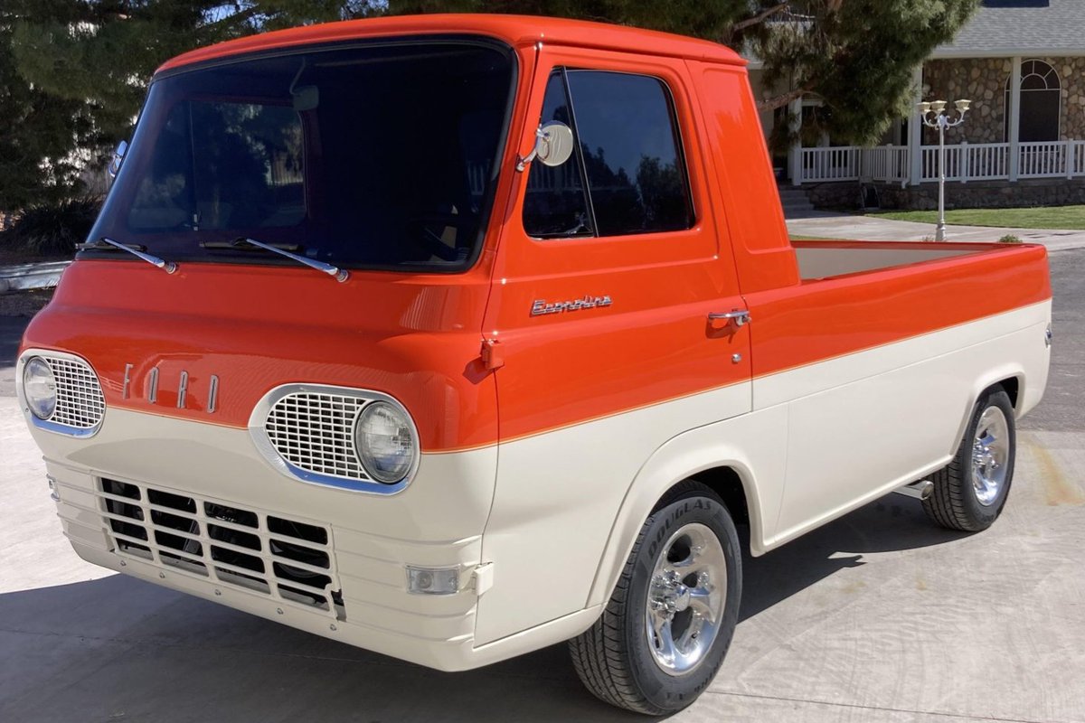 Sold: 1963 Ford Econoline Pickup for $40,000. bringatrailer.com/listing/1963-f…