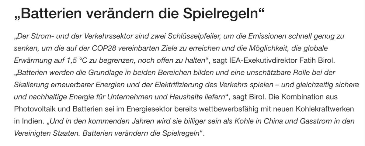 HelmPeter's tweet photo. Die stark gesunkenen Kosten von Batterien (90% in den letzten 15 Jahren) machen die #Energiewende laut IEA bis 2030 realistisch. 

https://t.co/InuFwMhrK6 https://t.co/ni7FcrfWVu
