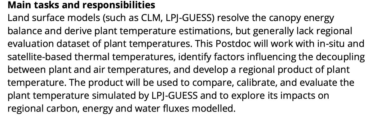 🚨Looking for a postdoc with expertise in remote_sensing #LSTs #thermal_camera #land_surface_modelling to join my research group @VOLT_center @BIO_UCPH. See the position details below. Please RT and send a CV to me directly to jing.tang@bio.ku.dk. Thank you🙏🌸