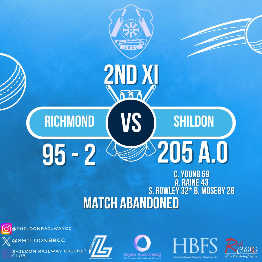 🚨🚨 SATURDAY RESULTS 🚨🚨

Defeat for the 1st XI, whilst the 2nd XI fell victim to weather. Full match report available on Facebook or Instagram (@ShildonRailwayCC)