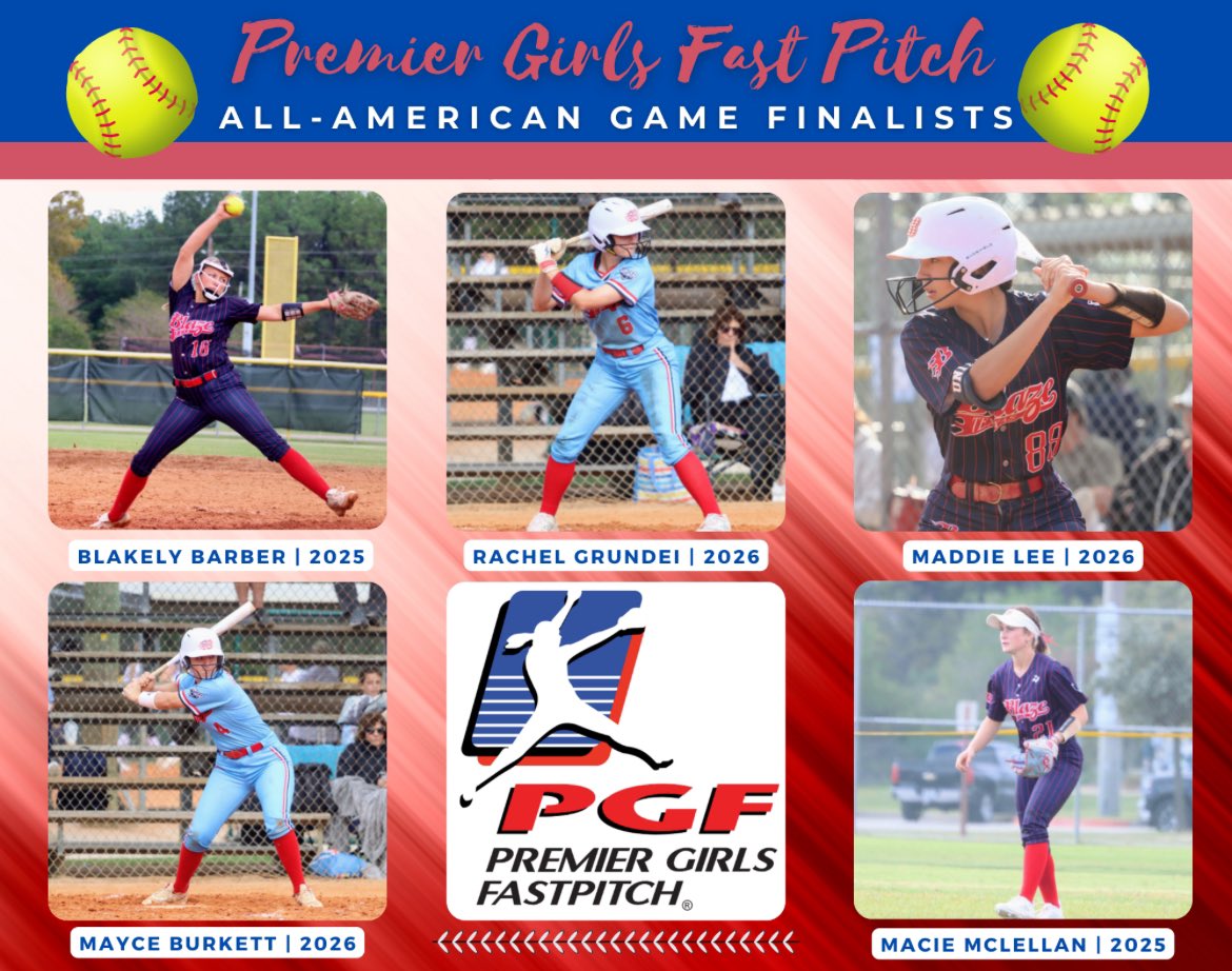 Congratulations to our Blaze teammates who made the PGF All-American Game Finalist List! #bBlaze #bCommitted #letsgoooo @BlakelyBarber4 @rachel_grundei @mayceburkett4 @mmclellan2025 @MadelynLee88