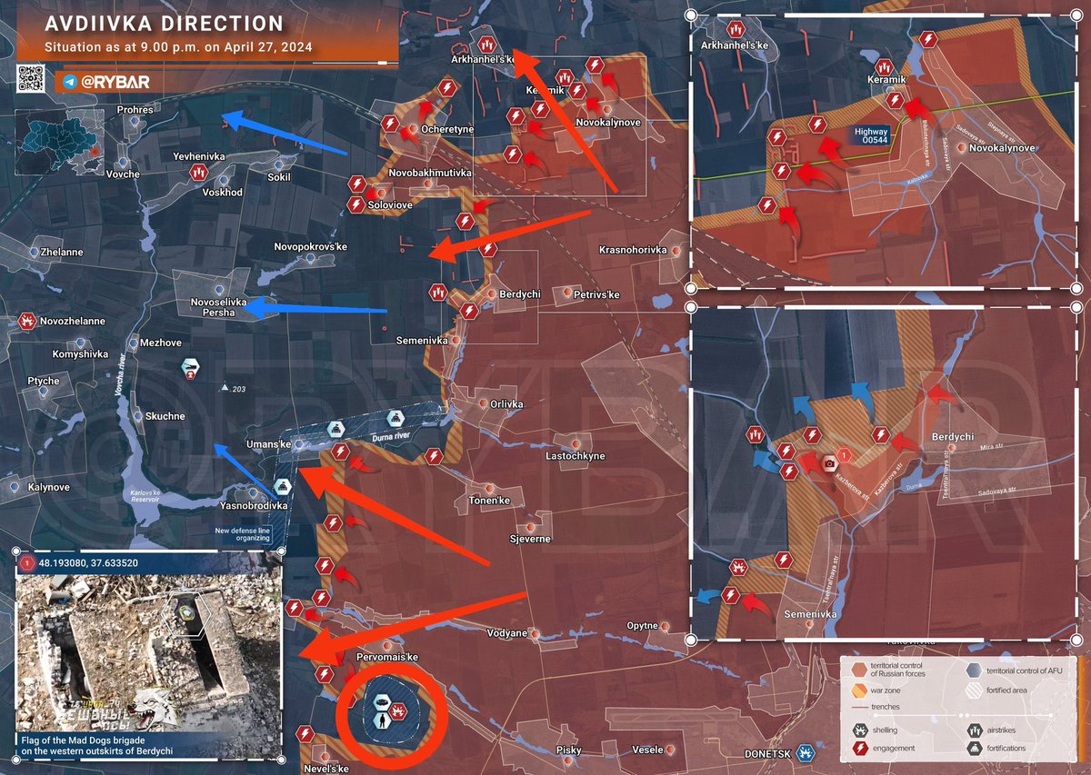 Alex_Oloyede2's tweet photo. ‼️🇷🇺 It has begun.

Breakthrough in the Avdiivka direction. The Russian army has broken through the enemies defenses and are now quickly advancing.

The Armed Forces of Ukraine in retreat and 100s of PoWs captured. https://t.co/7dTOdgrlza