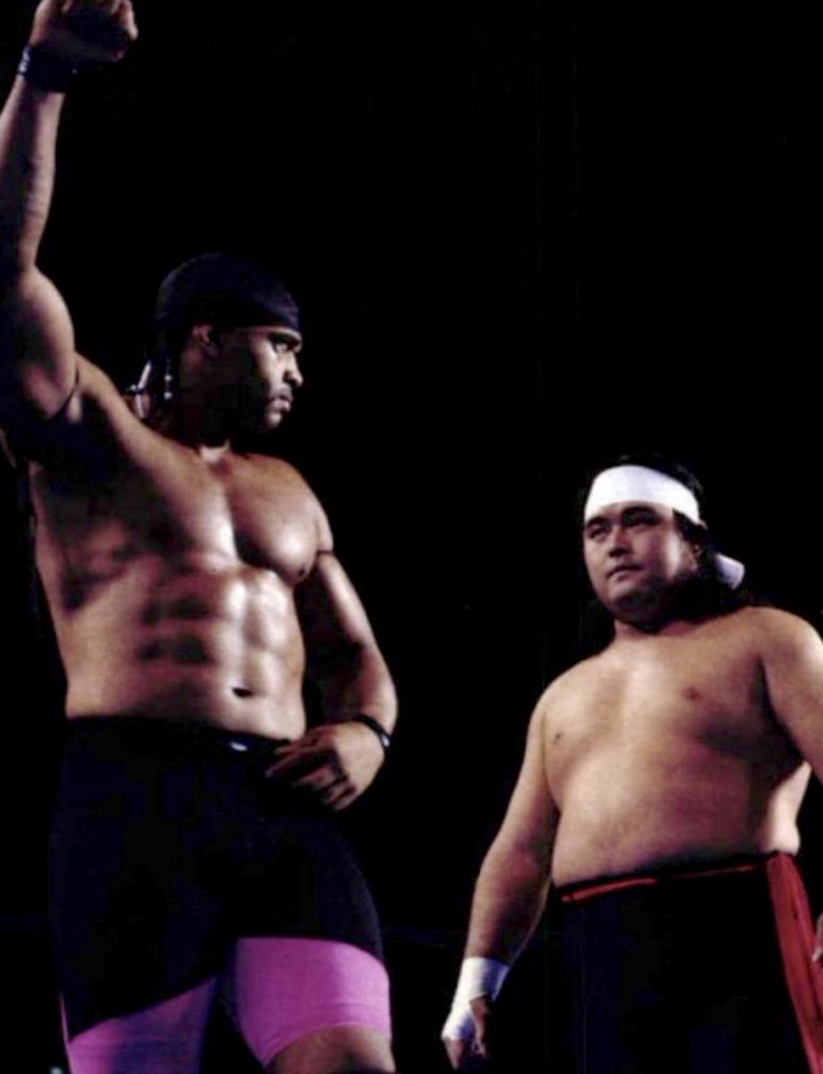 Larry Cameron faces off with Shinya Hashimoto in 1990.