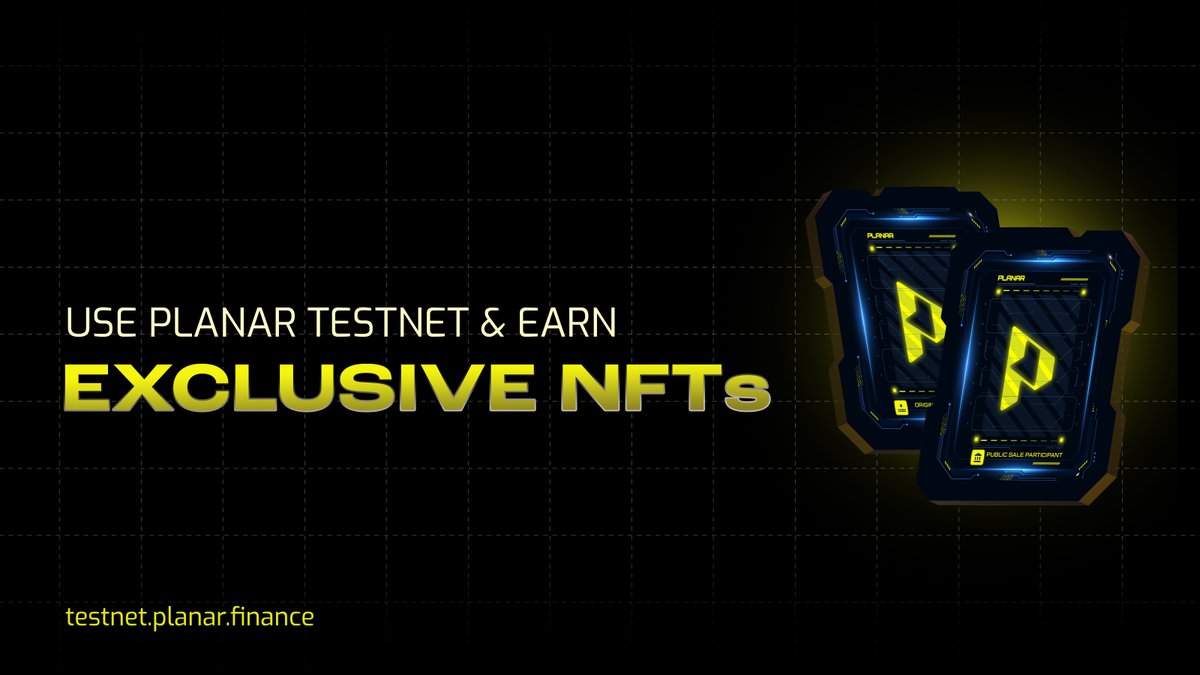 Planar Final testnet Galxe Campaign is now live!

Use Planar Testnet to collect exclusive NFTs, and be eligible for future rewards.🎁 

Gotta collect 'em all! 🧧
This campaign will have 3 different NFTs. 

- Origin Pool Depositor: app.galxe.com/quest/icutWvYv…

- Public Sale