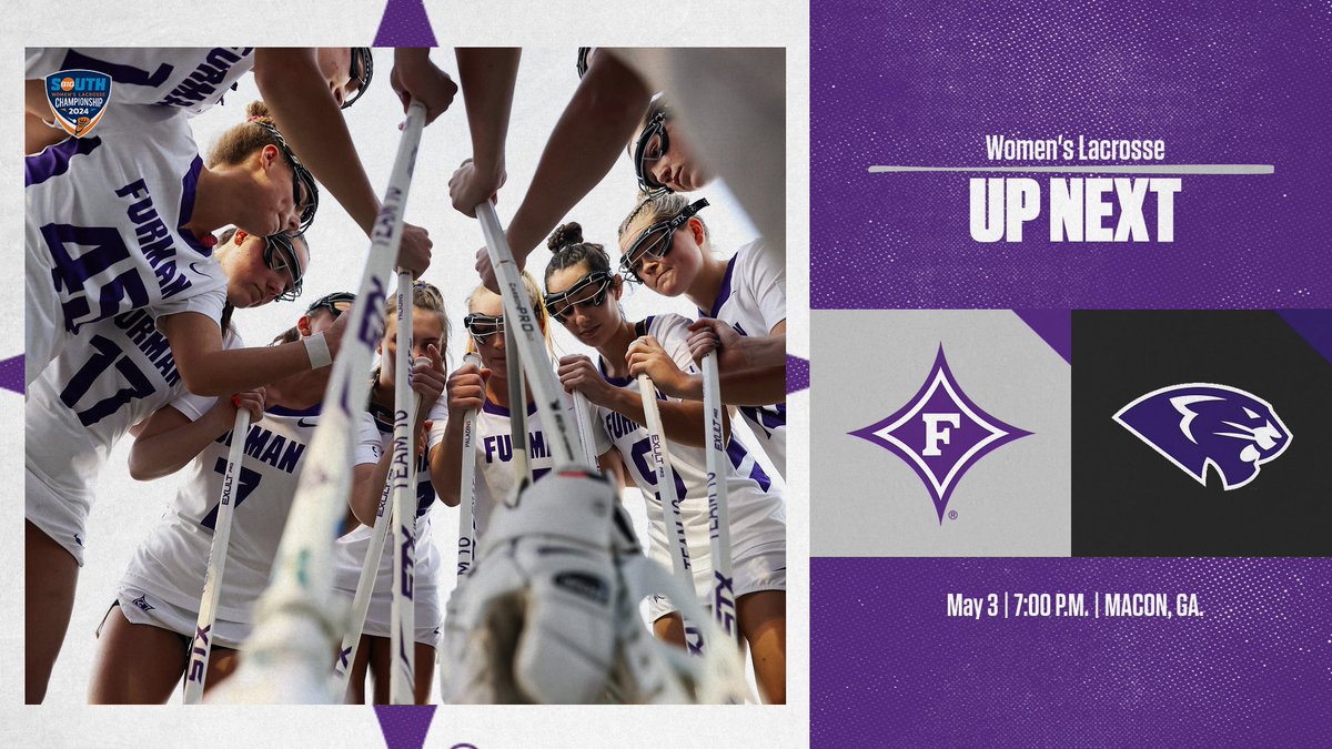 🚨 𝙏𝙊𝙐𝙍𝙉𝙀𝙔 𝙏𝙄𝙈𝙀! 🚨 For the third consecutive year, Furman will appear in the @BigSouthSports Women's Lacrosse Championship. Furman will face #2 seed High Point in the semifinals on Friday at 7 p.m. from Five Star Stadium in Macon, Ga. #GoDins