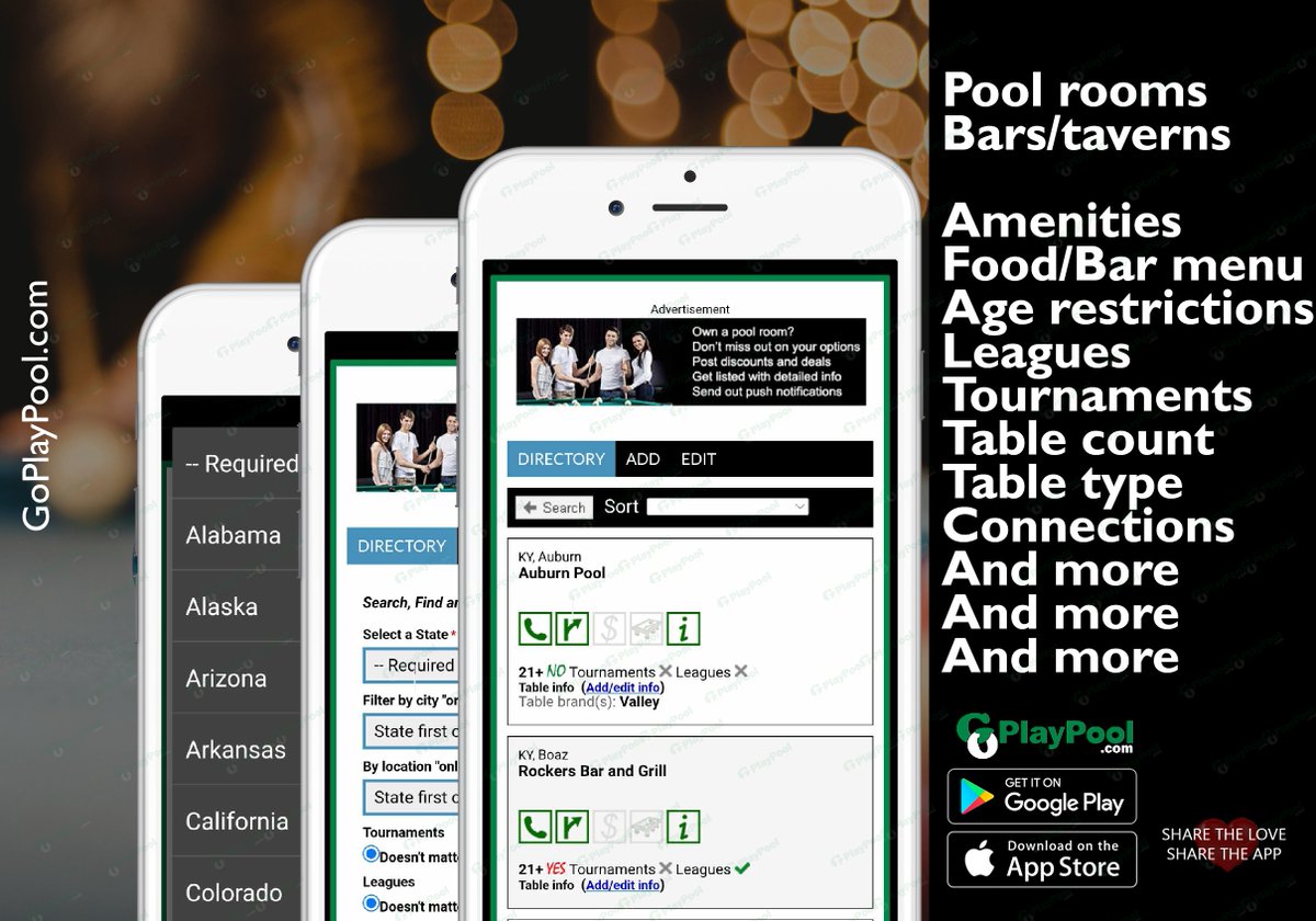 Get all the info you need on any pool room in the US. Check out the details and amenities and go play pool!
#poolhalls #poolroom #goplaypool