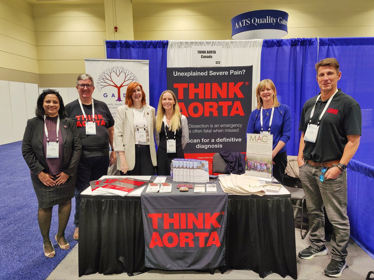 #THINKAORTA Canada is open for business at booth 322 of #AATS2024. Come and meet our #AorticDissection patient team and our partners  @AorticDisorders. @AATSHQ @AATSED #AortaEd