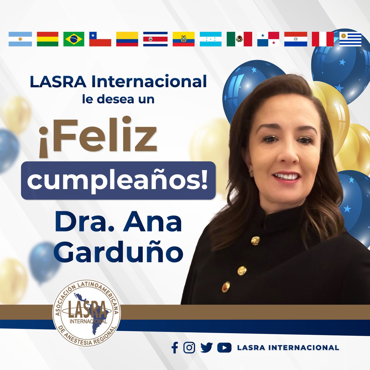 ¡Feliz cumpleaños Dra. Ana Garduño! Le deseamos que tenga un día muy especial lleno de alegría, amor y compañía y que los momentos que viva en su cumpleaños sean inolvidables y que llenen su corazón de luz y felicidad.