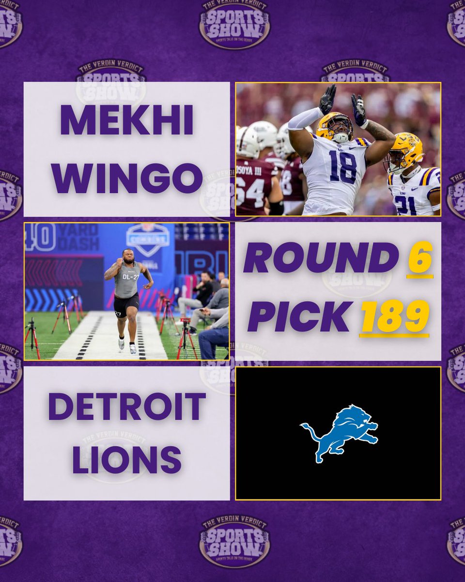 Mekhi Wingo gets drafted in the 6th round by the #Lions, congrats Mekhi! (#NFLDraft, #NFL)