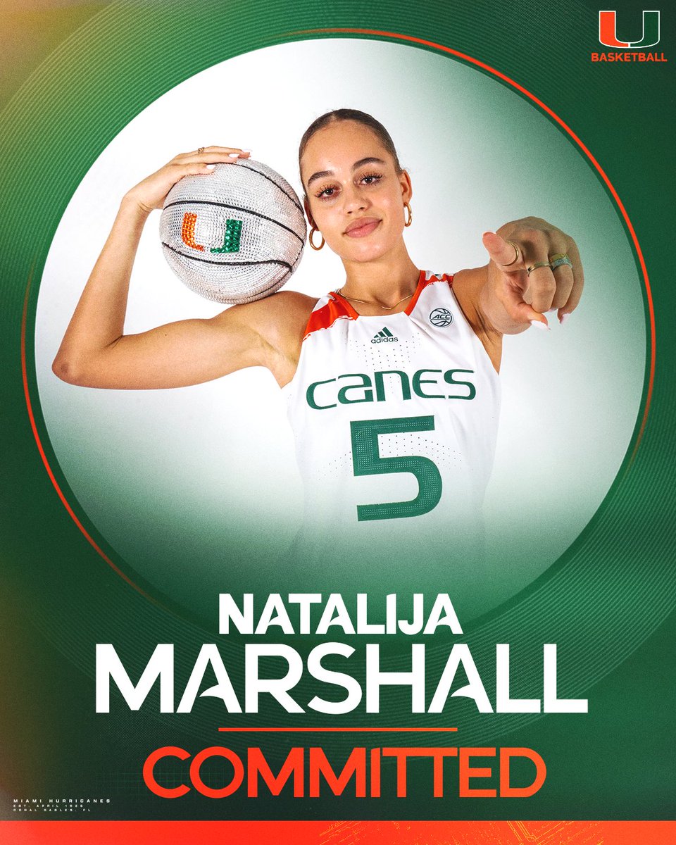 Welcome to the 3️⃣0️⃣5️⃣, Nat 🙌 Natalija Marshall joins the Canes as a grad transfer from Notre Dame ahead of the 2024-25 season! 📰: canes.news/4aUZPya