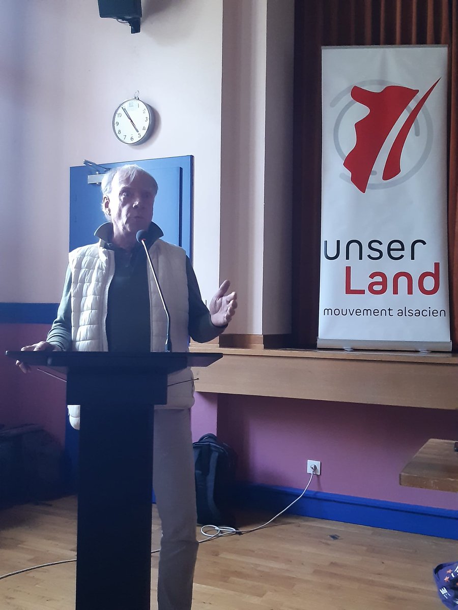 Generalversammlung @UnserLand 2024 in Ingersheim. Dominique Lihrman, Verfechter der elsässischen Fussballliga nimmt das Wort ⚽️🇲🇨 #stopgrandest