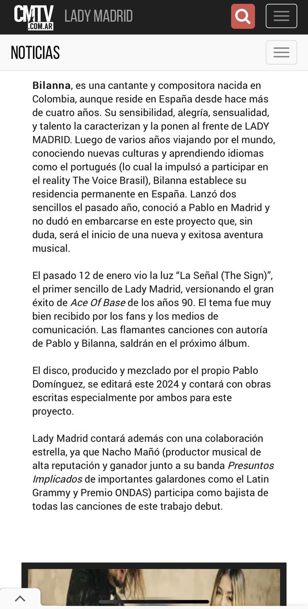 LadyMadridOfi's tweet photo. Hola Ladies 
Seguimos creciendo en Latinoamérica!!
Muchas gracias a @CMTVargentina por compartir nuestra música 🙏🏻
#Mediosdecomunicación #prensa #argentina #musica #MusicaInternacional #pop https://t.co/Dwu8IobKeX