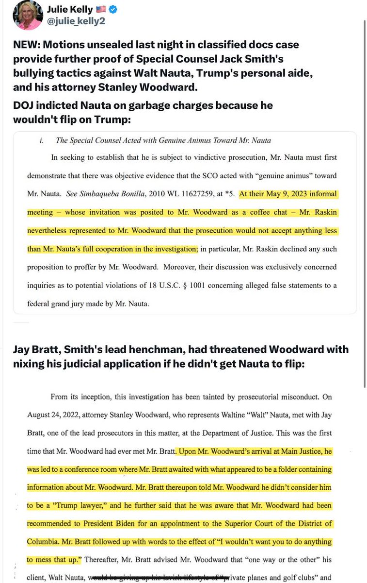 Can't wait for the day when #JackSmith & #MerrickGarland are in jail for #Treason...
#TrumpTrial #DOJ #SpecialCounsel #bullying #WaltNauta #StanleyWoodward