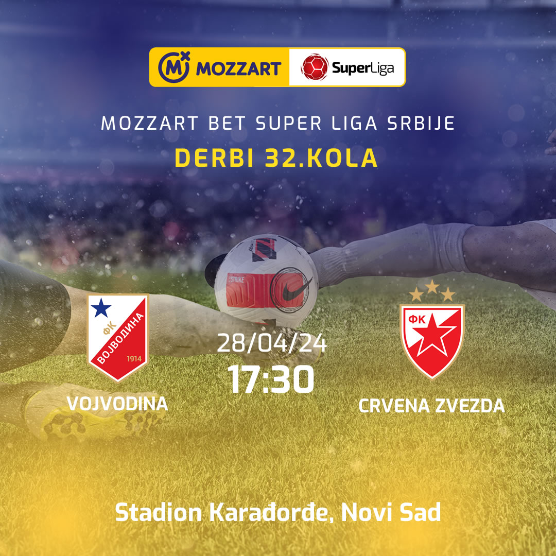 Najava derbi meča 32. kola @MozzartBet Super lige Srbije između Vojvodine i Crvene zvezde.. ⚽🇷🇸🏆 #mozzartbet #superligasrbije #sls #fudbal #srbija #fkvojvodina #fkcrvenazvezda #derbikola #najavakola Vest👉superliga.rs/vesti/4901-der…