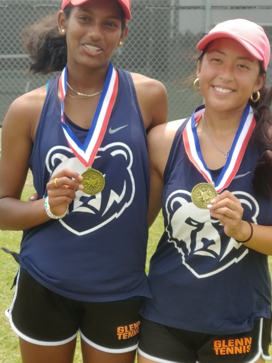 District 25 5A girls doubles district champs!! Regionals up next May 10 Corpus..2nd year in a row for Glenn tennis