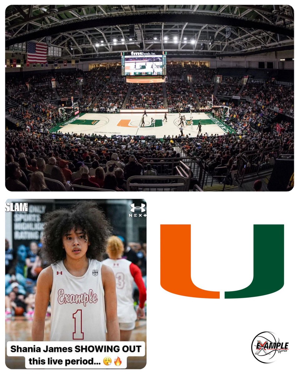 Congratulations to 2026 PG Shania James on receiving a Scholarship Offer from the University of Miami. #ExampleStrong #JustWork