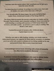 #Finished The author's experiences told as a fairy story interspersed with conversations with her therapist give an original, powerful & brave insight into life as a survivor of child sexual abuse and coping with the effects and traumas. A must read. Thanks again @TheFlyingChild