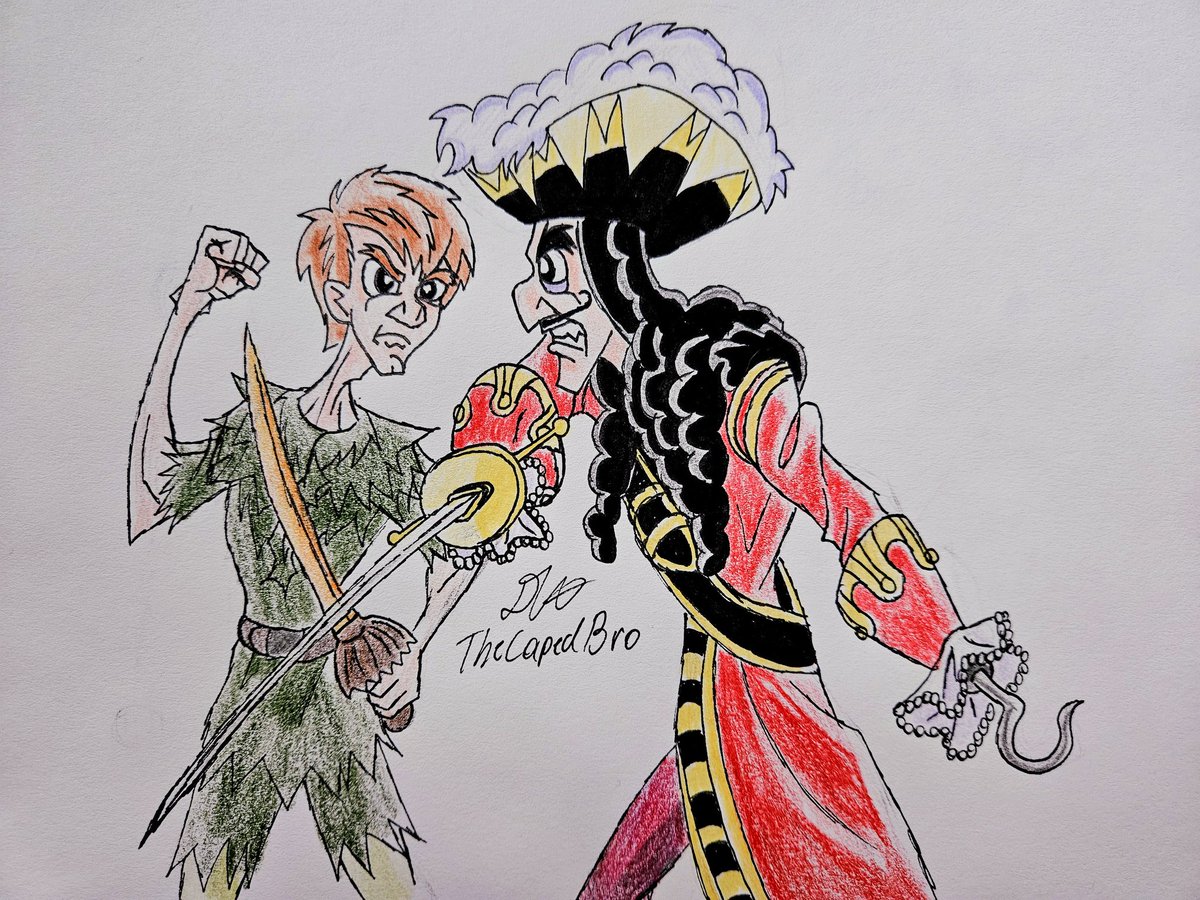 One of my favorite versions of Peter Pan.
(Grown up) Pan v.s Hook.
#RobinWilliams #Disney #PeterPan #CaptainHook #fanart #drawing