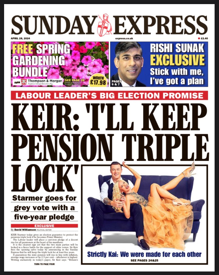 Tomorrow’s front page: An exclusive interview with the PM and a scoop on the Labour leader. Bags more inside, of course. #tomorrowspaperstoday