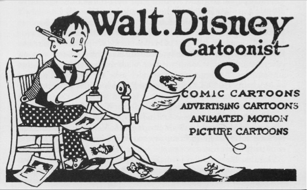 This was Walt Disney's first business card at the age of 18: