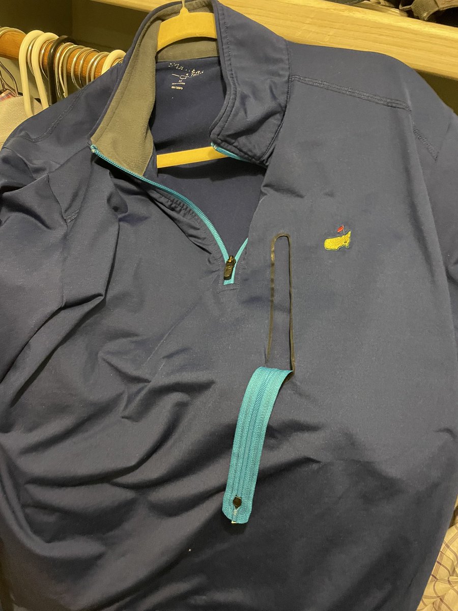 JohnstonGarrett's tweet photo. Favorite pullover the last eight years is in jeopardy.

Wife thinks it’s a lost cause.

What’s the next move with it? https://t.co/Bwf9yLLHo2
