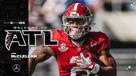 Congrats to Jase Mcclellan Running Back from the University of Alabama for being drafted #186 in the sixth round of the #NFLDraft2024 by the #AtlantaFalcons #Falcons #RollTide #BuiltByBama Bama now has 8 player selected this year. #footballfactory