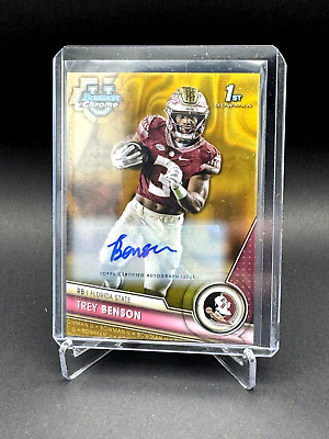 FSU NFL DRAFT - 2023 Bowman U TREY BENSON Gold Refractor Auto 1st 04/50 #ad #thehobby cardpromoter.com/2024/04/27/foo…