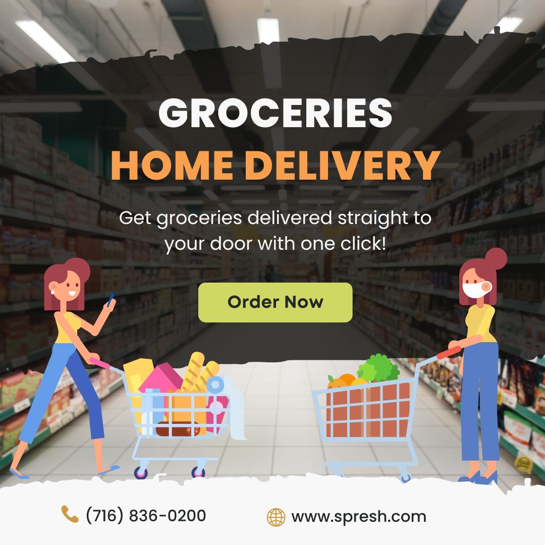 From our shelves to your doorstep! 🚚🛒 Enjoy the convenience of home delivery with Spresh. #HomeDelivery #GroceryShopping #Convenience #Spresh