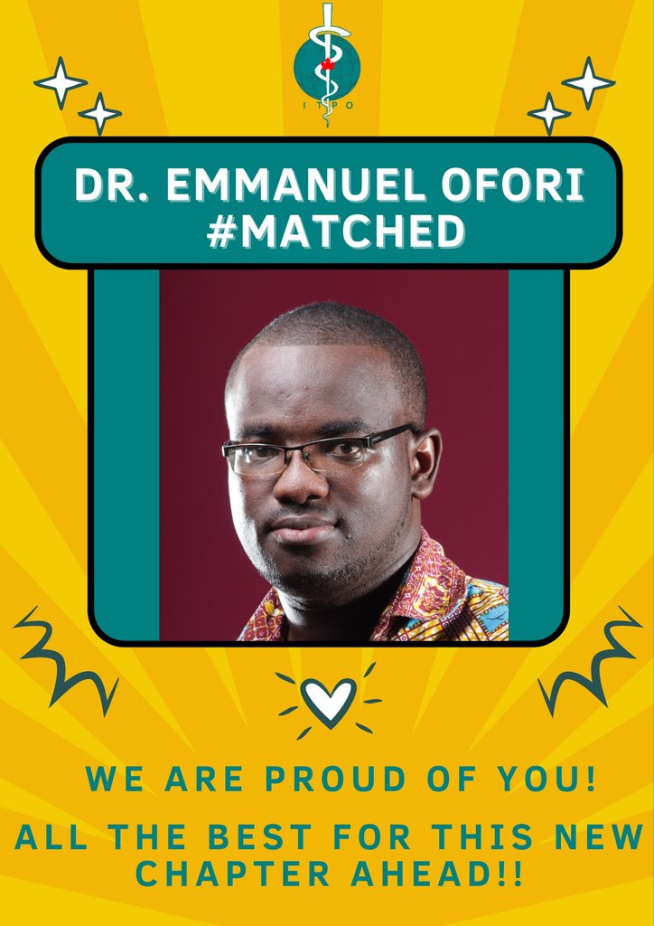 Congratulations Dr. Emmanuel Ofori! We know you will serve your patients well and shine a light for all ITPs! So proud! #matched #itpo