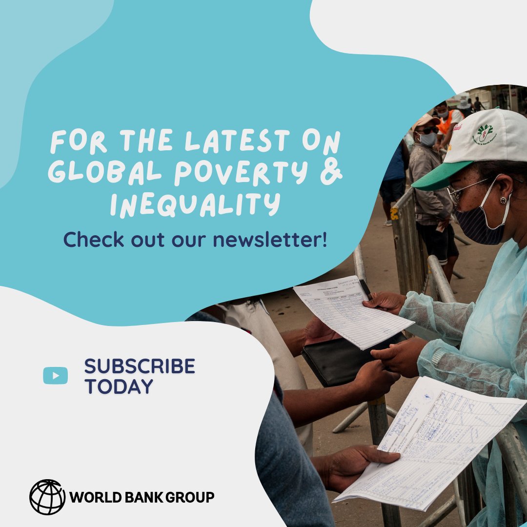Our mission is to #EndPoverty on a #LivablePlanet. More and better data is critical. Subscribe to our newsletter to learn how data helps inform economic policies that can improve the lives of people living in poverty. wrld.bg/j3Nv50Rn82X