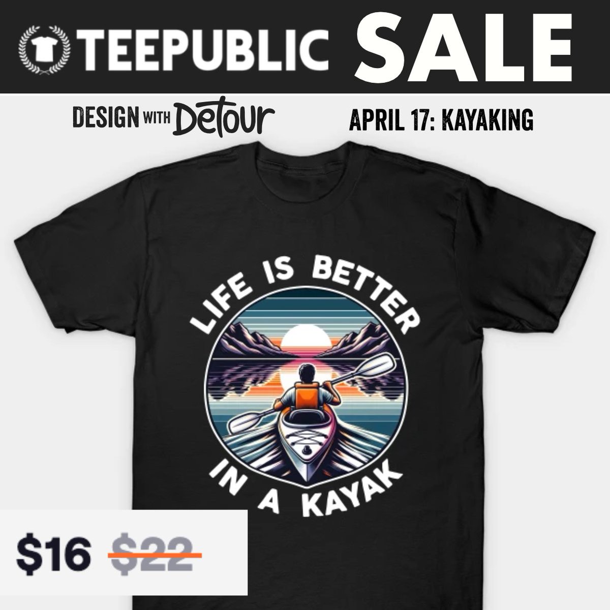 Just added my Kayak design to TeePublic and it's on sale for the next 3 days.

Most of my other Design with Detour t-shirt designs are there too.

Here is the link if you are interested.... teepublic.com/t-shirt/597517…