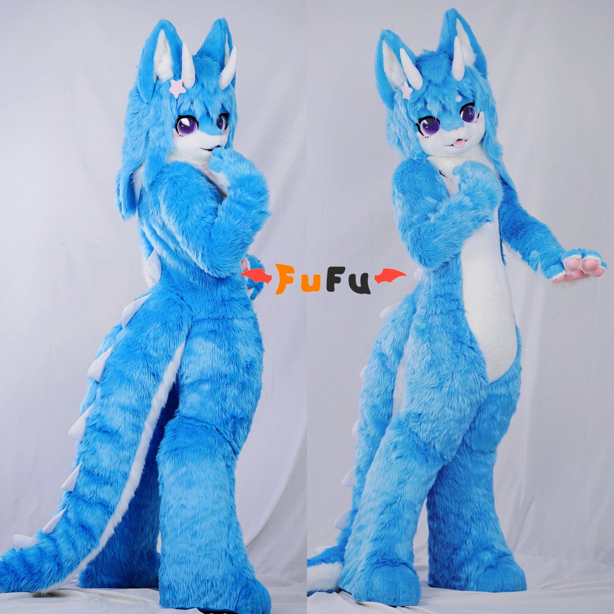 fursuit commission～
It's a pretty blue color🐉
📷@Daley 
#fursuit