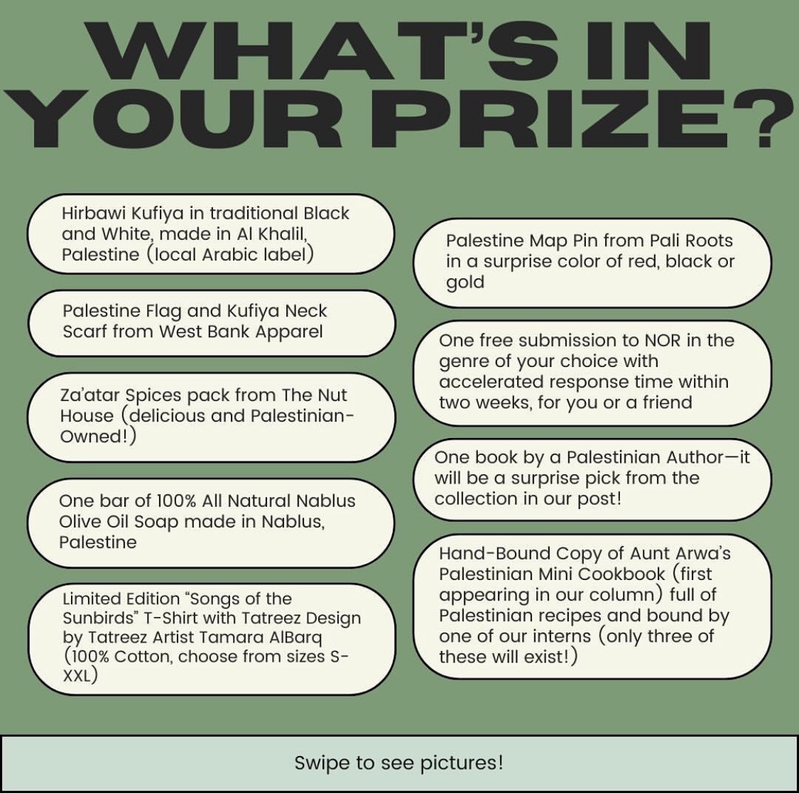 NOReview's tweet image. One Week left to enter and support @UNRWA &amp;amp; our column of Palestinian Voices:

nor.betterworld.org/giveaways/priz…