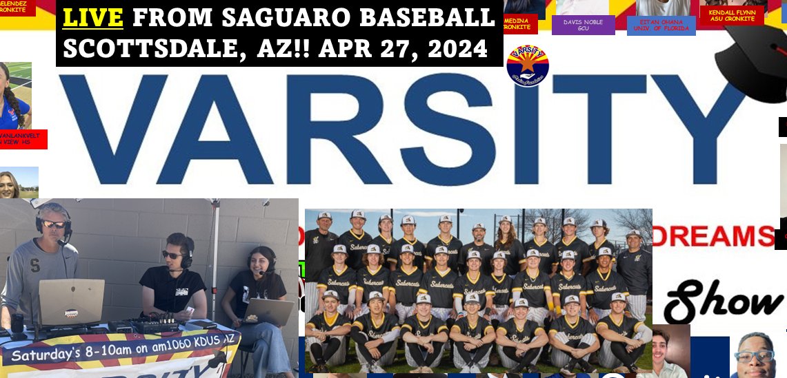 Varsity Sports Show: Live from Saguaro Baseball @SaguaroBaseball @Saguaro_HS Stadium! April 27, 2024 Listen here: youtu.be/AdGMGlZbAgs?si…