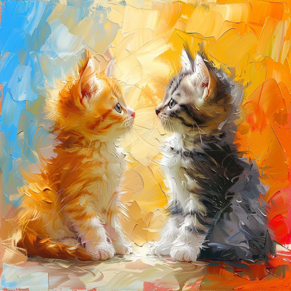 #catsrule art painting 2 kittens