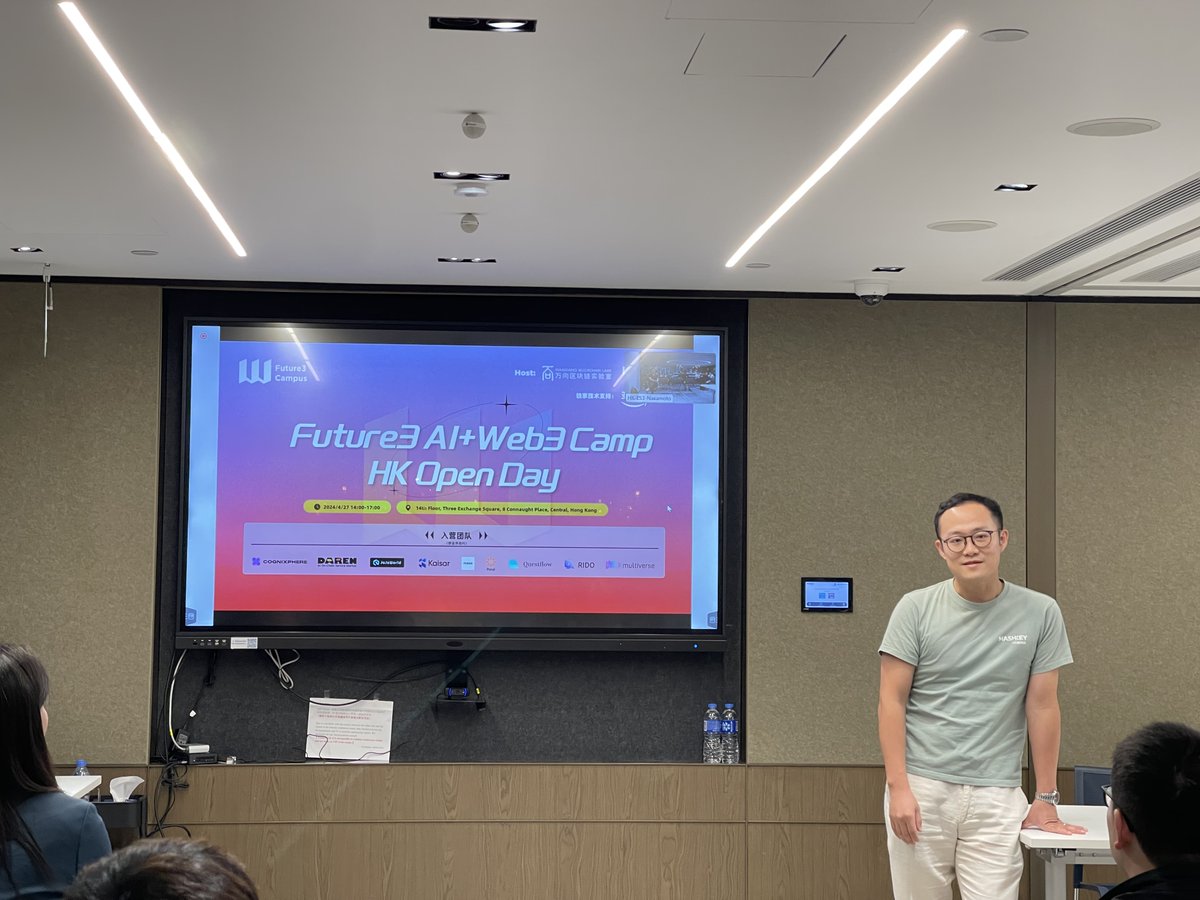 AI+Web3 Camp HK Open Day concluded successfully, featuring Terence @AWS_HongKong, Ryan @HashKey_Capital, Simon @OKLink, Mark @HashKeyExchange Kudos to @Xmultiverse_org @CogniXphere @Daren_Market @JoJoWorld2022 @questflow @rido_crypto @KaisarNetwork @getmasafi @PondDiscoveries