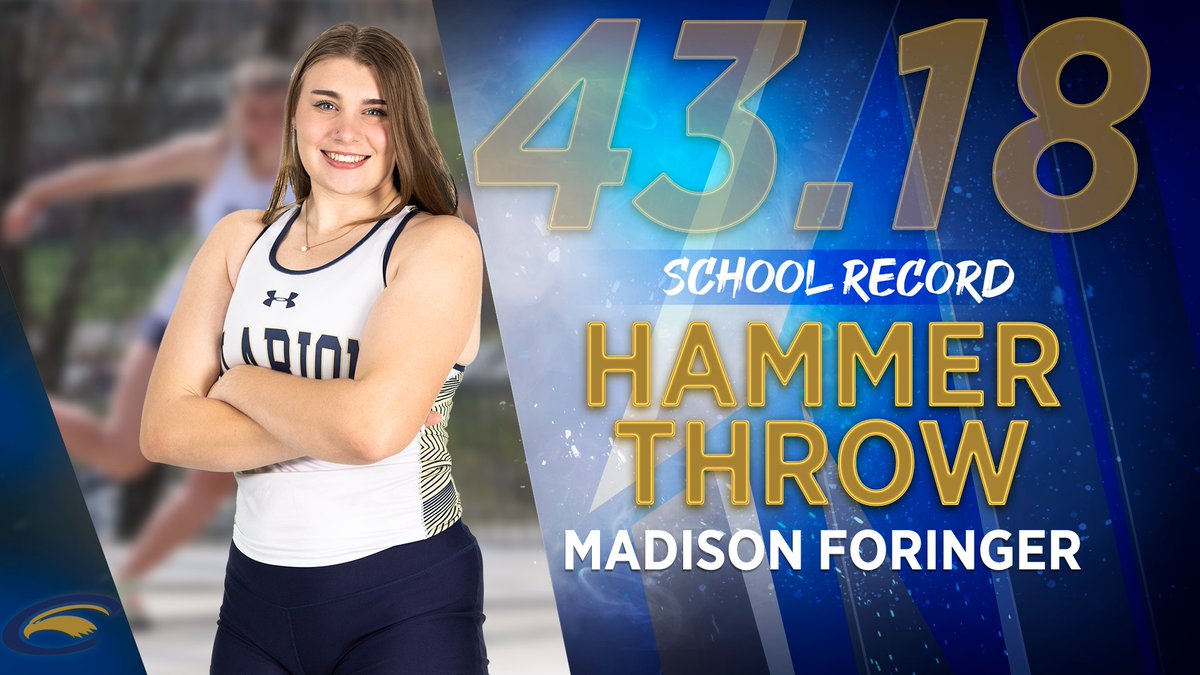 🚨 SCHOOL RECORD 🚨 Madison Foringer broke the @cuTandF program record in the Hammer Throw at the Paul Kaiser Classic today, throwing the implement 43.18m!