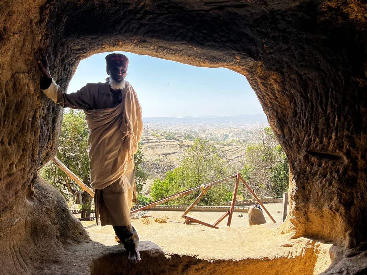 #MariamWukro is a monolithic church in #ImbaSenneyti outskirt of #Nebelet, #Tigray. Wkro is to mean 'rock-hewn'. Ruth Plant described the pronaos and interior of Wkro Mariyam as 'accurately carved', with three aisles and a depth of three bays. 📷 Aregawi Zablon