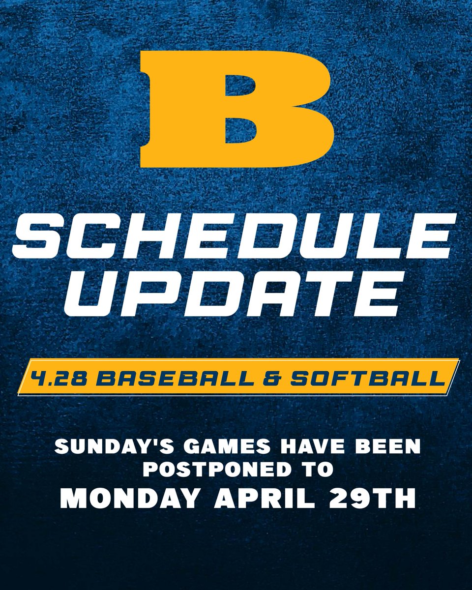 🚨SCHEDULE UPDATE🚨 Tomorrow's baseball and softball games have been postponed! Baseball will play at home on Monday @ 3:30 pm against Monmouth Softball will play at Ripon on Monday at 3 & 5 pm #GoBucs